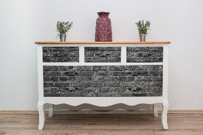 Autocolant pentru mobila Briques noires et blanches