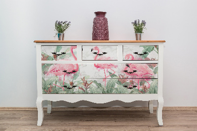 Folie autocolanta mobila Flamants roses