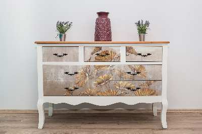 Autocolant pentru mobila Fleurs sur le mur style loft