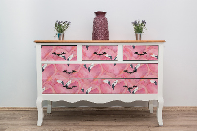 Folie autocolanta mobila Flamants roses