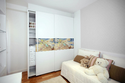 Autocolant pentru mobila Papillons, lapin, ours en peluche, ciel