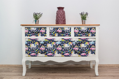 Folie autocolanta mobila Licorne arc-en-ciel