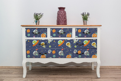 Folie autoadeziva pentru mobila Les animaux dans l'espace