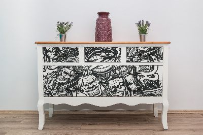 Folie autoadeziva pentru mobila Tatouage de crâne