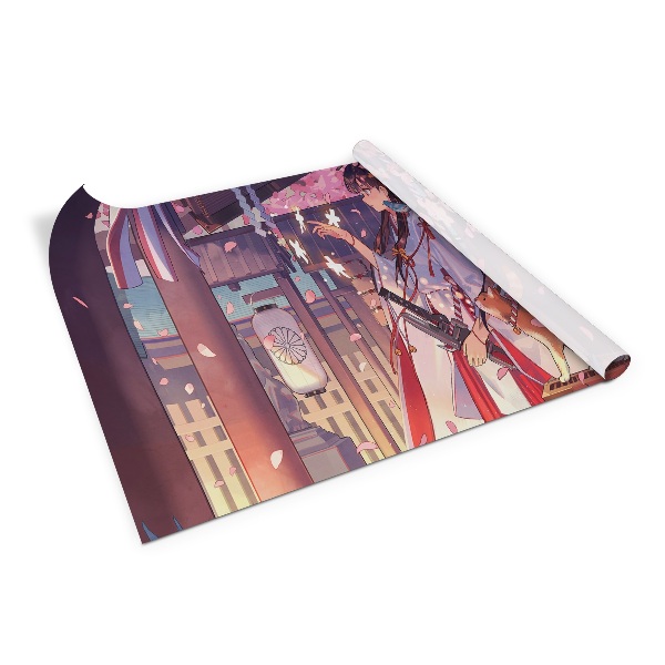 Folie autocolanta mobila Fille et chat d'anime