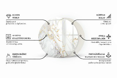 Plateau pour table Composition graphique en marbre