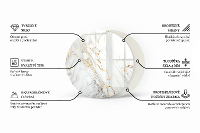 Plateau pour table Les veines du marbre dans la conception