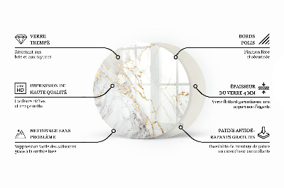 Plateau pour table Motif de texture de pierre