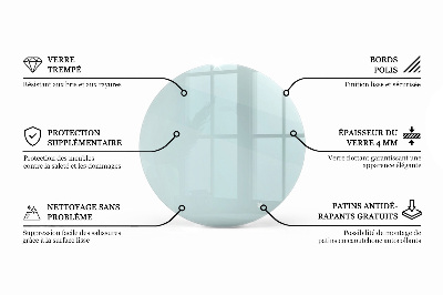 Plateau table ronde transparent