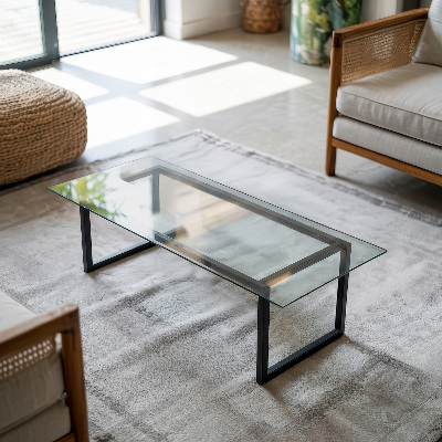 Plateau de table rectangulaire transparent