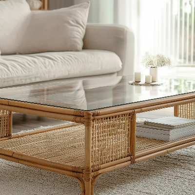 Plateau de table rectangulaire transparent