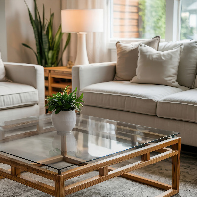 Plateau de table rectangulaire transparent