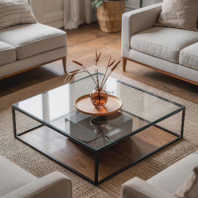 Plateau de table rectangulaire transparent