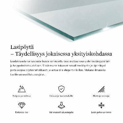 Plateau de table rectangulaire transparent