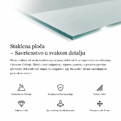 Plateau de table rectangulaire transparent