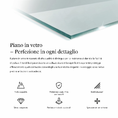 Plateau de table rectangulaire transparent