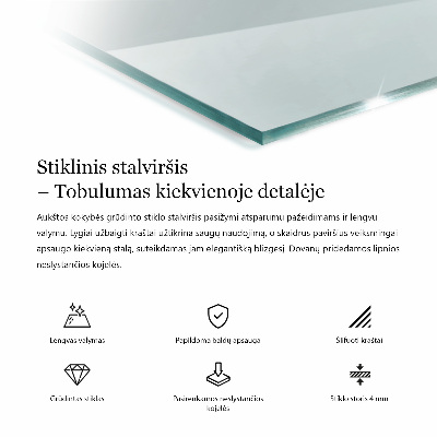 Plateau de table rectangulaire transparent