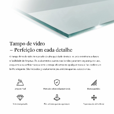 Plateau de table rectangulaire transparent