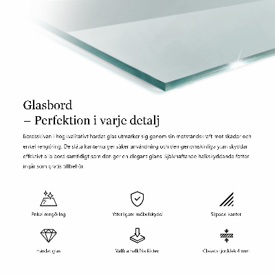 Plateau de table rectangulaire transparent