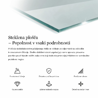 Plateau de table rectangulaire transparent