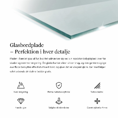 Plateau de table rectangulaire transparent