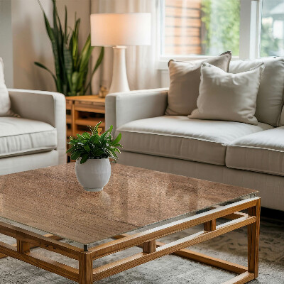 Plateau en verre Motif avec texture bois