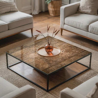 Plateau en verre Planches de style naturel