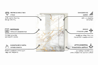 Plateau en verre Planches de style naturel