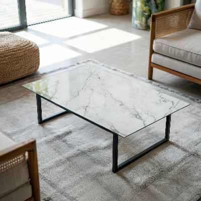 Plateau en verre Motif en marbre sur la surface