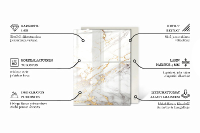 Plateau en verre Motif en marbre sur la surface