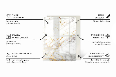 Plateau en verre Motif en marbre sur la surface