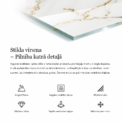 Plateau en verre Motif en marbre sur la surface