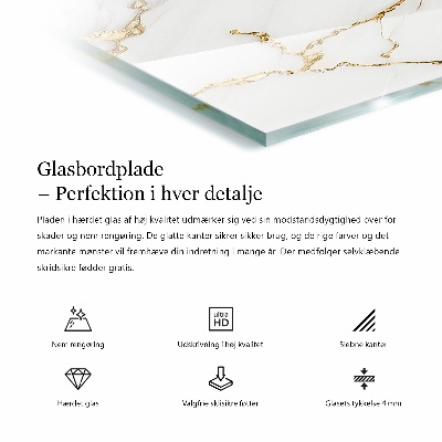 Plateau en verre Motif en marbre sur la surface