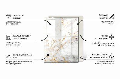 Plateau en verre Structure à motifs en marbre