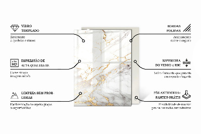 Plateau en verre Structure à motifs en marbre