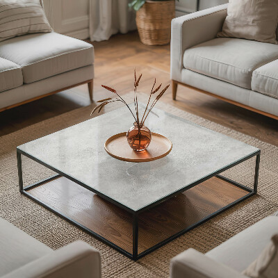 Plateau en verre Motifs en béton avec rayures