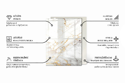 Plateau en verre Les veines du marbre sont à la mode