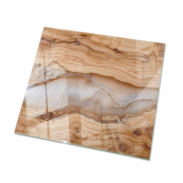 Plateau en verre Bois avec des accents de résine