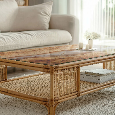 Plateau en verre Bois avec des accents de résine