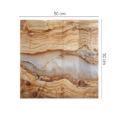 Plateau en verre Bois avec des accents de résine