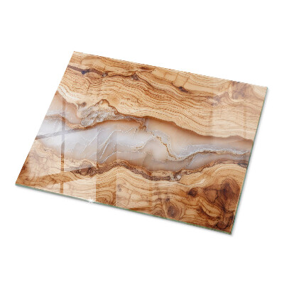 Plateau en verre Bois avec des accents de résine