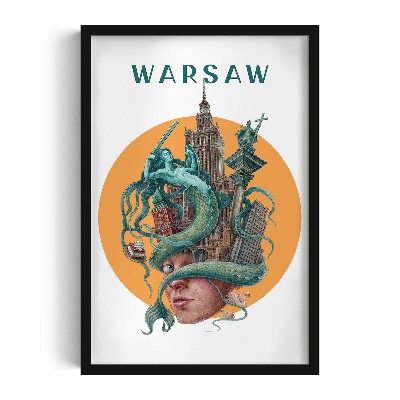 Tableau dans un cadre noir Varsovie