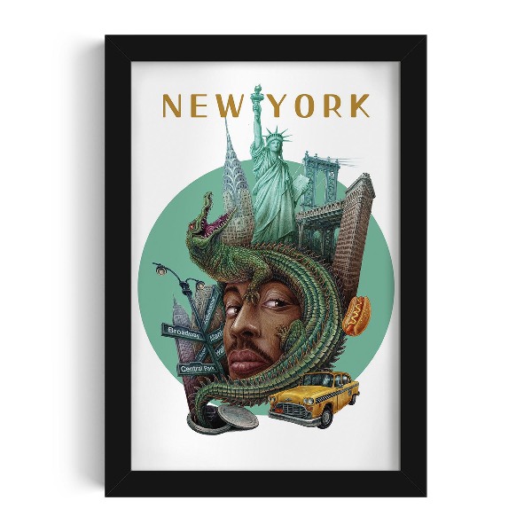 Tableau dans un cadre noir New York