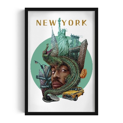 Tableau dans un cadre noir New York