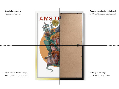 Tableau dans un cadre noir Amsterdam