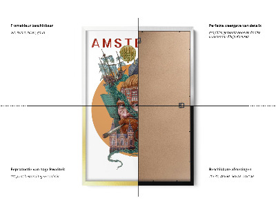 Tableau dans un cadre noir Amsterdam