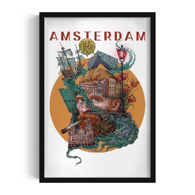 Tableau dans un cadre noir Amsterdam
