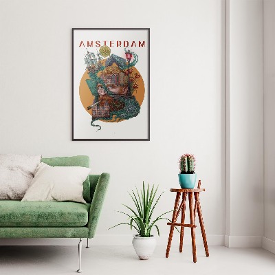 Tableau dans un cadre noir Amsterdam