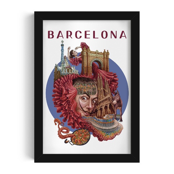 Tableau dans un cadre noir Barcelone