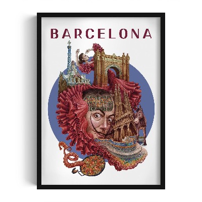 Tableau dans un cadre noir Barcelone